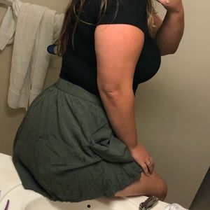 Plus size green skater skirt (with pockets!!!)